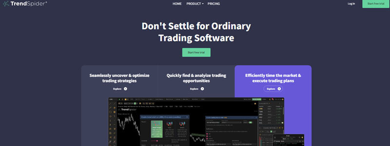 Backtesting software Trendspider website offering advanced backtesting software tools to enhance trading strategies, identify trends, and optimize market opportunities.