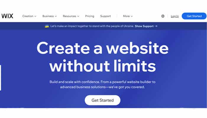 Wix - tycoonstory | tycoonstory media Wix homepage interface showing tools to create websites easily, highlighting a popular website builder service platform.