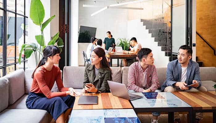 Hong kong's Premium Shared Offices Modern workspace setup with sleek desks and computers – hong kong's Premium Shared Offices