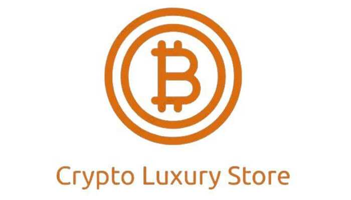 Crypto luxury store Crypto luxury store's logo, featuring the Bitcoin symbol and showcasing the store's focus on luxury items available for purchase with crypto.