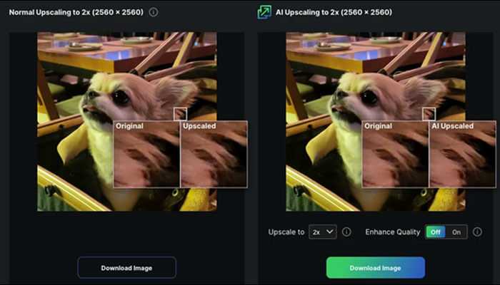 Let ai process and enlarge image low-quality image
