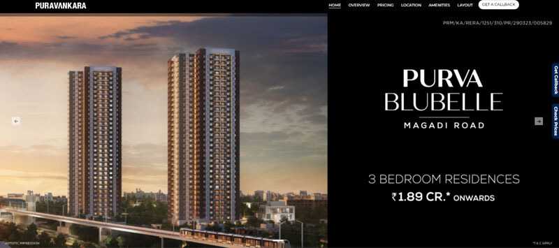 3bhk flats Purva blubelle 3bhk flats
