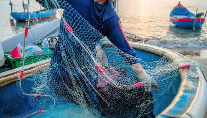 Repurposed fishing fishing nets
