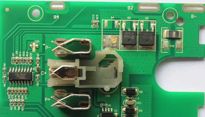 Lithium battery protection board Lithium battery protection board close-up showing protection circuitry, terminals, and components that regulate charging, prevent overvoltage, and ensure battery safety.