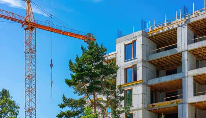 Familiarity with local infrastructure - tycoonstory | tycoonstory media A construction site with a crane and a partially built modern building against a clear blue sky, representing ongoing development and building infrastructure