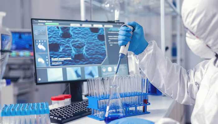 Scientist conducting lab tests, showcasing chad price innovations at mako medical. Chad price technologies to enable faster medical testing