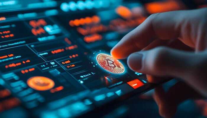 Understanding player motivation - tycoonstory | tycoonstory media Close-up of a hand interacting with a digital bitcoin interface, symbolizing online transactions and cryptocurrency activities player behaviour bitcoin casinos.