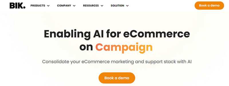 Bik - tycoonstory | tycoonstory media The bik homepage says it all- ai-powered solutions for ecommerce campaigns and marketing consolidation.