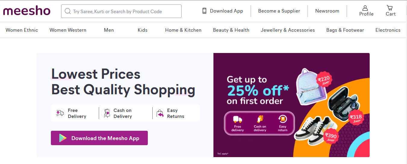Meesho - tycoonstory | tycoonstory media Meesho platform for budget-friendly online shopping with free delivery, cash on delivery, and easy return.