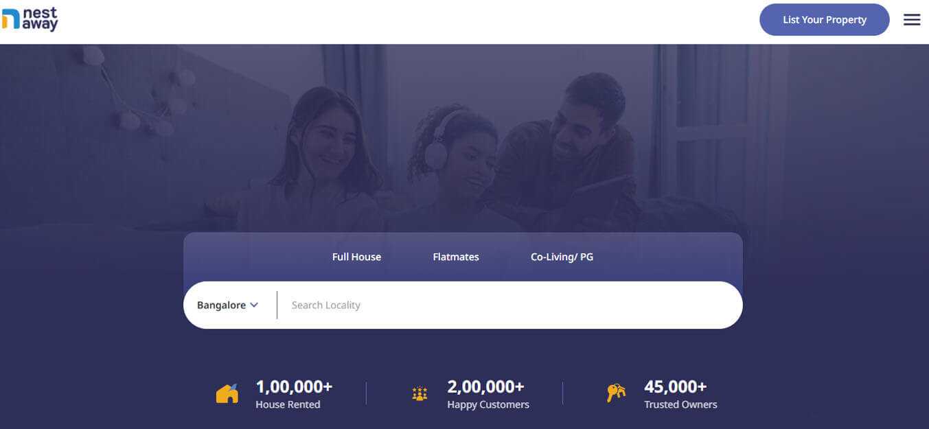 Nestaway - tycoonstory | tycoonstory media Nestaway homepage offering rental and co-living properties across india.