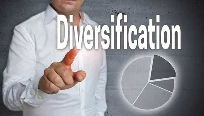 Strategies for effective diversification - tycoonstory | tycoonstory media A person pointing at the word diversification, with a pie chart symbolizing the strategies of portfolio diversification.
