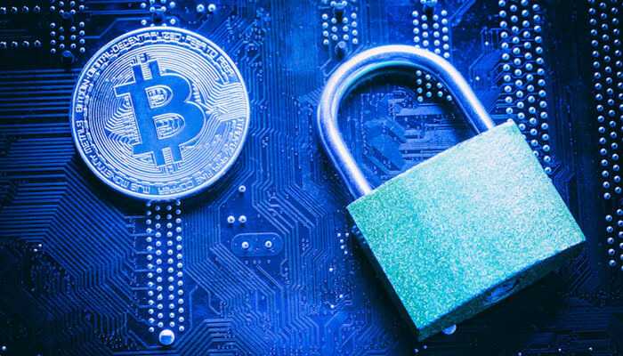 The technology behind privacy coins -tycoonstory | tycoonstory media Privacy coins with a close-up of a bitcoin symbol next to a padlock on a circuit board, symbolizing cryptocurrency security, privacy, and protection of digital assets