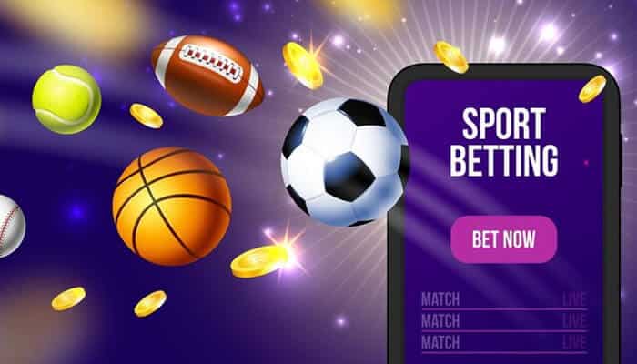 Smart betting habits - tycoonstory | tycoonstory media A colorful illustration of sports equipment and gold coins, with a smartphone screen displaying sport betting and a bet now button