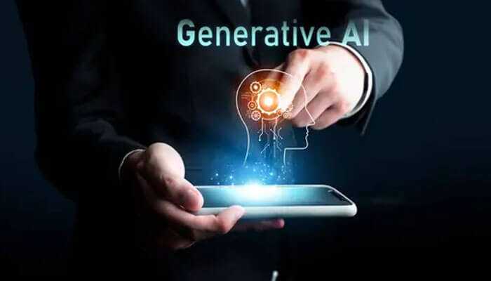 They can enhance generative ai - tycoonstory | tycoonstory media Vector databases: a person working with'Generative AI,' which shows also the latest in AI on a tablet system.