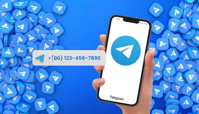 How to get a virtual number for telegram - tycoonstory | tycoonstory media A hand holding a phone with the telegram logo, featuring virtual numbers for telegram; several other telegram icons are joined in the background.