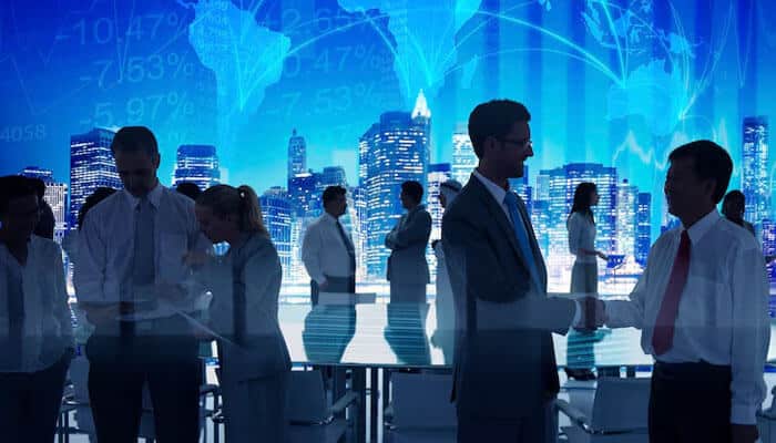 Move to a leadership role | tycoonstory media This image captures professionals networking in a modern environment, innovation, business at the global level, and safe certification.