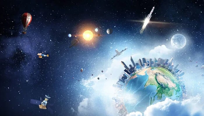 The role of technology companies - tycoonstory | tycoonstory media Earth-encircled by planets, rockets, and satellites or the high resolution satellite imagery or space technology.