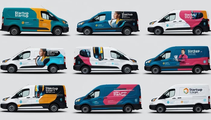 Cost-effective marketing - tycoonstory | tycoonstory media Vehicle advertising campaigns illustrated by creative startup van wraps used for mobile brand promotion and visibility