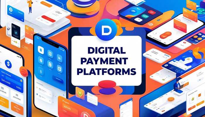 Digital payment platforms - tycoonstory | tycoonstory media Receiving international payments online – illustration showcasing various digital payment platforms and mobile banking solutions for global transactions.
