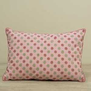 Adaptability - tycoonstory | tycoonstory media Soft pink cushion cover with delicate polka dot embroidery, perfect for adding charm and elegance to your home decor.