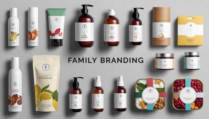 Key advantages of a family branding strategy - tycoonstory | tycoonstory media A collection of various skincare, wellness, and food products with a consistent label design, showcasing family branding with a unified brand identity.