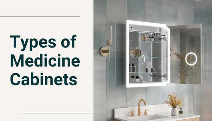 Types of medicine cabinets - tycoonstory | tycoonstory media Types of medicine cabinet with mirror displayed in a modern bathroom, showcasing a sleek design with ample storage and built-in lighting