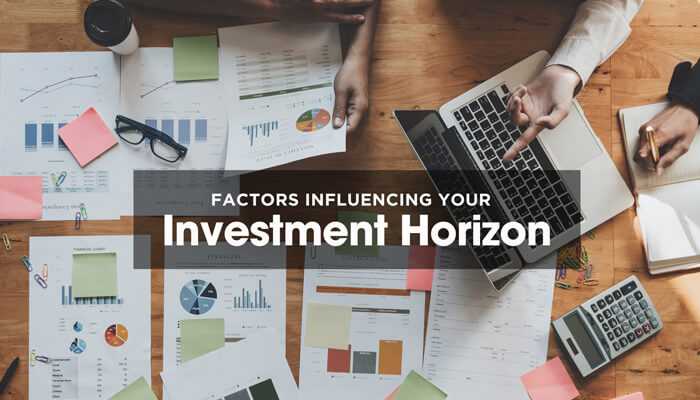 Factors influencing your investment horizon People analyzing financial charts, graphs, and reports on a desk with laptops and calculators, illustrating factors influencing investment horizons.