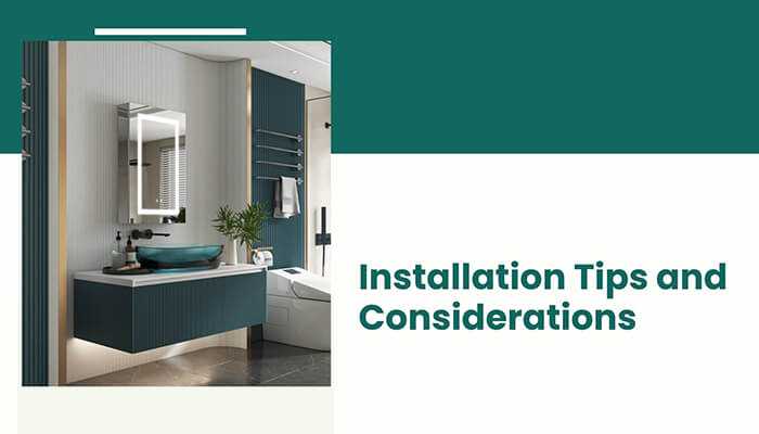 Installation tips and considerations | tycoonstory media Modern bathroom interior featuring a floating vanity with a built-in mirror cabinet, sleek faucet, and stylish decor emphasizing space optimization and installation tips