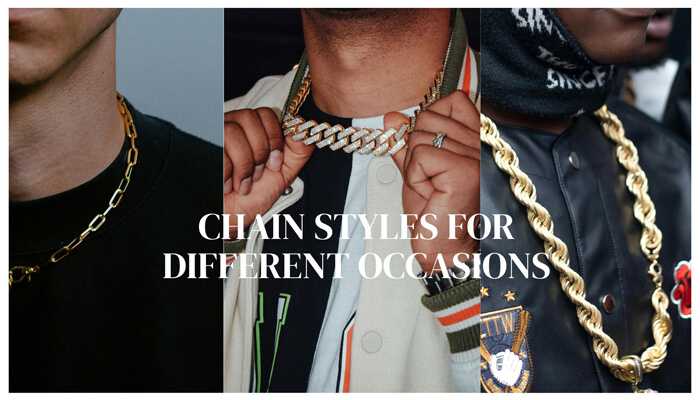 Qq 1 | tycoonstory media Three men wearing different 14k gold chain styles, showcasing versatile chain designs for various fashion occasions and personal style preferences.