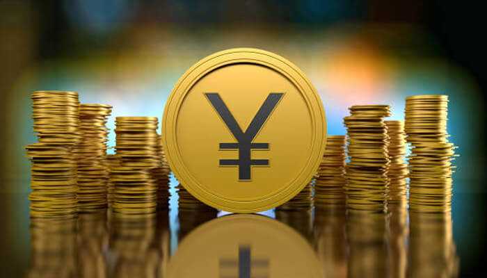 Yuan-pegged stablecoins and market stability | tycoonstory media Stacks of gold coins with a prominent digital coin featuring the yuan symbol, representing yuan crypto trading and digital currency investment.