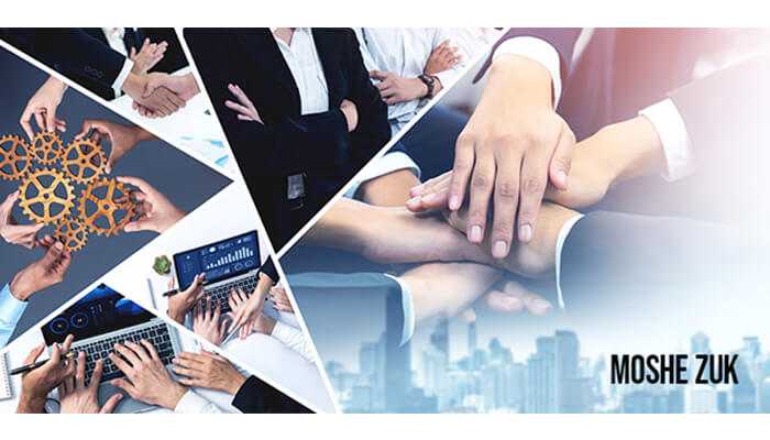 Zuk group | tycoonstory media Business collaboration and teamwork at zuk marble products ltd, showing professionals working together on technology, handshakes, and strategic planning, highlighting moshe zuk's leadership in global growth.