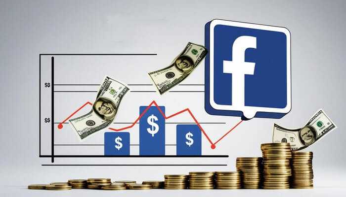 How much does facebook pay for views | tycoonstory media How much does facebook pay for views: an illustration showing money, facebook logo, and a graph indicating growth.