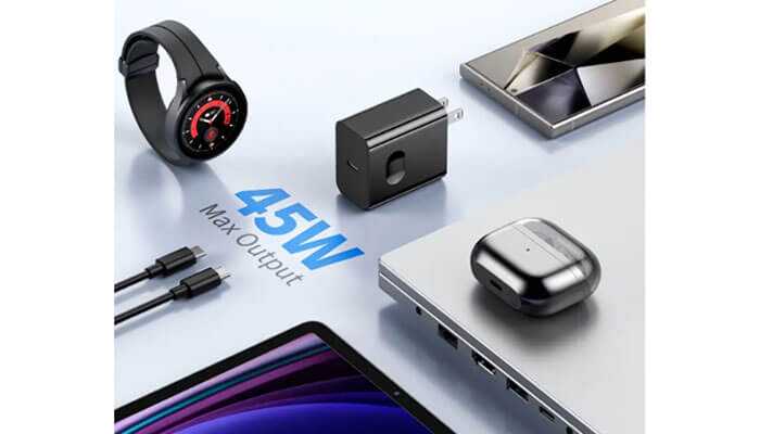 Huntkey k45 lite fast charger - tycoonstory | tycoonstory media Iphone 16 charger with a 45w max output, perfect for fast charging of multiple devices, including smartphones, tablets, and wearables.