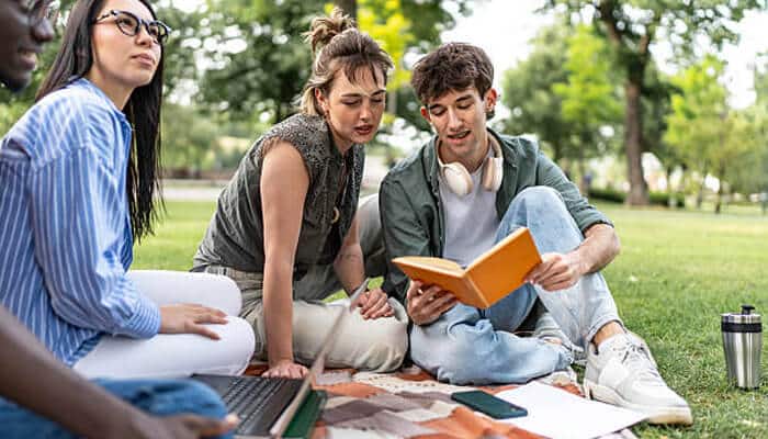 La public schools Diverse students studying together outdoors as part of academic life in la public schools.