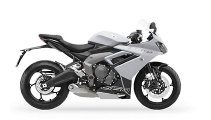 Triumph on-road price A sleek modern sport motorcycle displayed on a plain white background, featured to represent information related to the triumph on-road price.