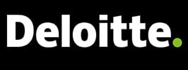 9 | tycoonstory media Business consulting firms giant deloitte logo with bold white text and green dot on black background.