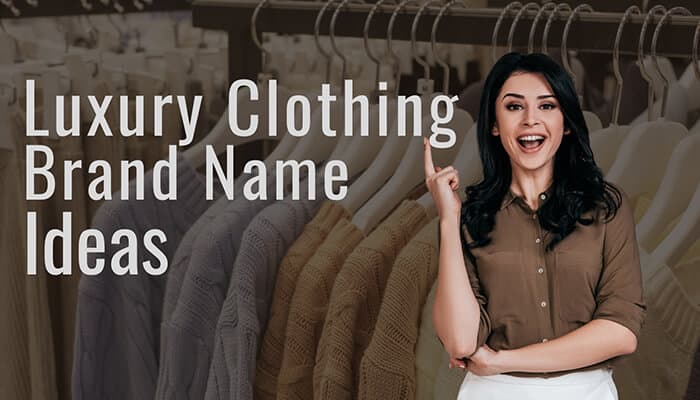 Luxury clothing brand name ideas that feel premium | tycoonstory media Woman presenting luxury fashion collection in a boutique, showcasing premium clothing brand name ideas for new apparel businesses.