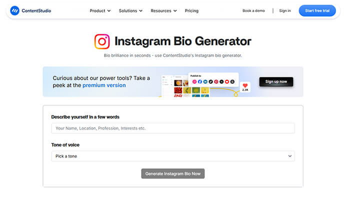 Contentstudio instagram bio generator | tycoonstory media Contentstudio instagram bio generator