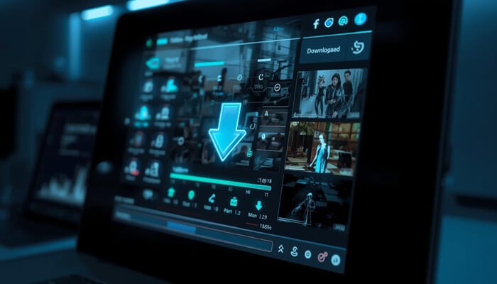How to use a modern video downloader | tycoonstory media Modern dashboard of a free online video downloader displaying multiple video thumbnails and download controls.