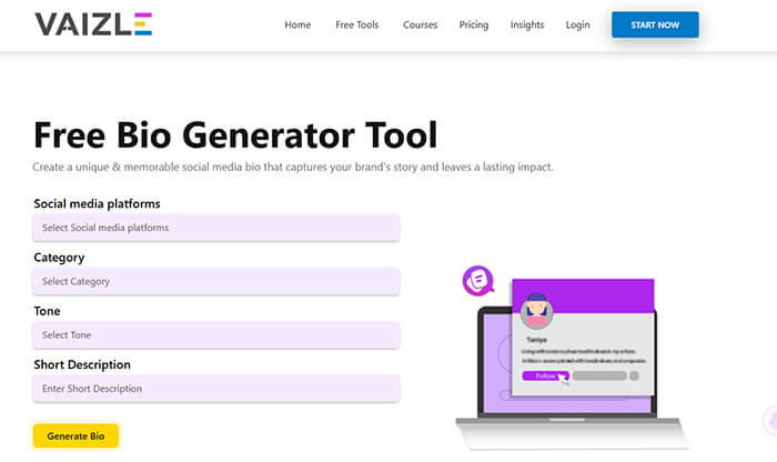 Vaizle ai bio generator | tycoonstory media Vaizle ai bio generator