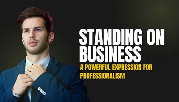 Standing on business 1 | tycoonstory media A professional man adjusting his suit jacket, exuding confidence. The image highlights the phrase standing on business, symbolizing a powerful expression of professionalism and self-assurance.