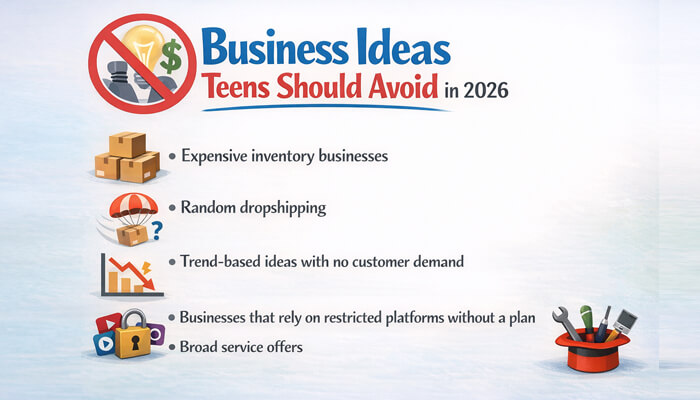 Business ideas teens should avoid in 2026 | tycoonstory media Business ideas teens should avoid in 2026