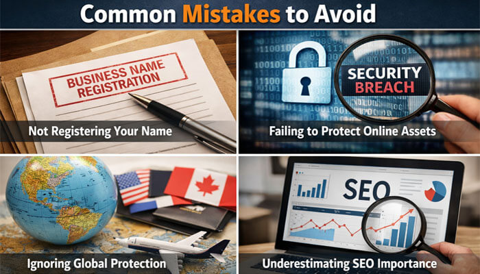 Common mistakes to avoid - tycoonstory | tycoonstory media Business name protection etrsbizness – avoid common mistakes in brand protection, including not registering your business name, failing to secure online assets, ignoring global protection, and underestimating the importance of seo. Protect your brand identity and online presence with etrsbizness.
