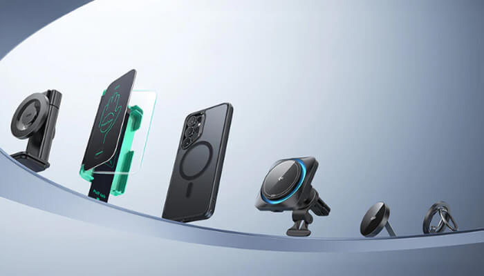 Practical innovation since 2009 | tycoonstory media Esr tech's innovative mobile accessories lineup, featuring a variety of products including phone mounts, wireless chargers, and other high-tech solutions designed for convenience and efficiency.