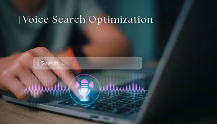 Is digital marketing legit - tycoonstory | tycoonstory media Image showing a person using a laptop with a voice search optimization interface. The screen displays a search bar with a voice input icon and soundwave visualization, highlighting the growing role of voice search in digital marketing and the legitimacy of voice search optimization in 2026.