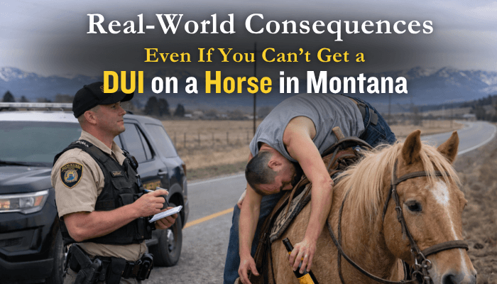 Can you get a dui on a horse in montana - tycoonstory | tycoonstory media A police officer in montana performs a sobriety test on an individual riding a horse, raising the question,'Can you get a DUI on a horse in Montana?' with the backdrop of a rural road and mountainous landscape.