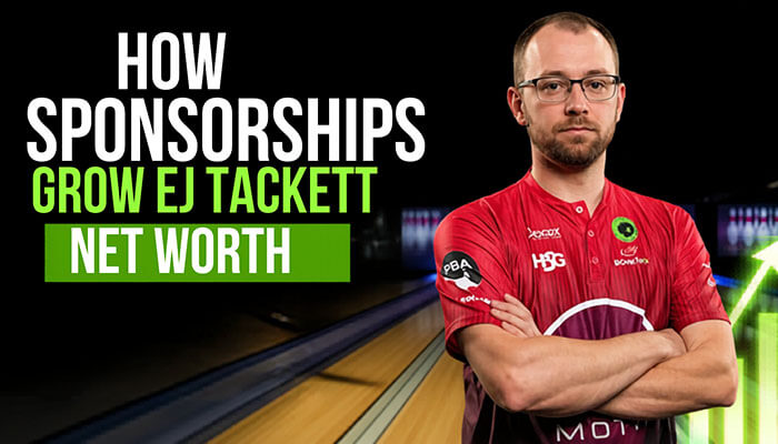 How sponsorships grow ej tackett net worth - tycoonstory | tycoonstory media Ej tackett net worth growth illustrated through sponsorships, featuring professional bowler ej tackett in pba jersey, highlighting his earnings from major endorsement deals, brand partnerships like motiv bowling, performance bonuses, and long-term sponsorship contracts contributing significantly to his 2026 financial success
