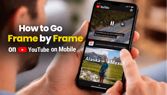 How to go frame by frame on youtube - tycoonstory | tycoonstory media How to go frame by frame on youtube on mobile: a person using a smartphone to go frame by frame on a youtube video, showing a clear view of the video controls.