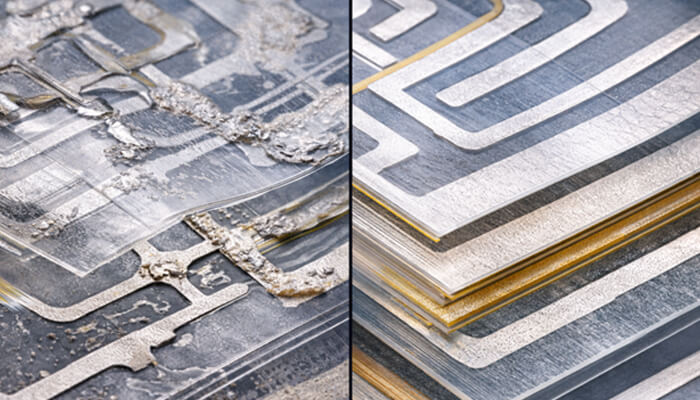 Printed electronics defects versus optimized production quality comparison | tycoonstory media Printed electronics defects versus optimized production quality comparison