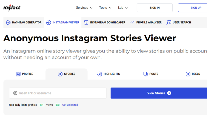 Anonymous instagram story viewer 1 | tycoonstory media Anonymous instagram story viewer dashboard with story search option and profile viewer features for private instagram browsing.